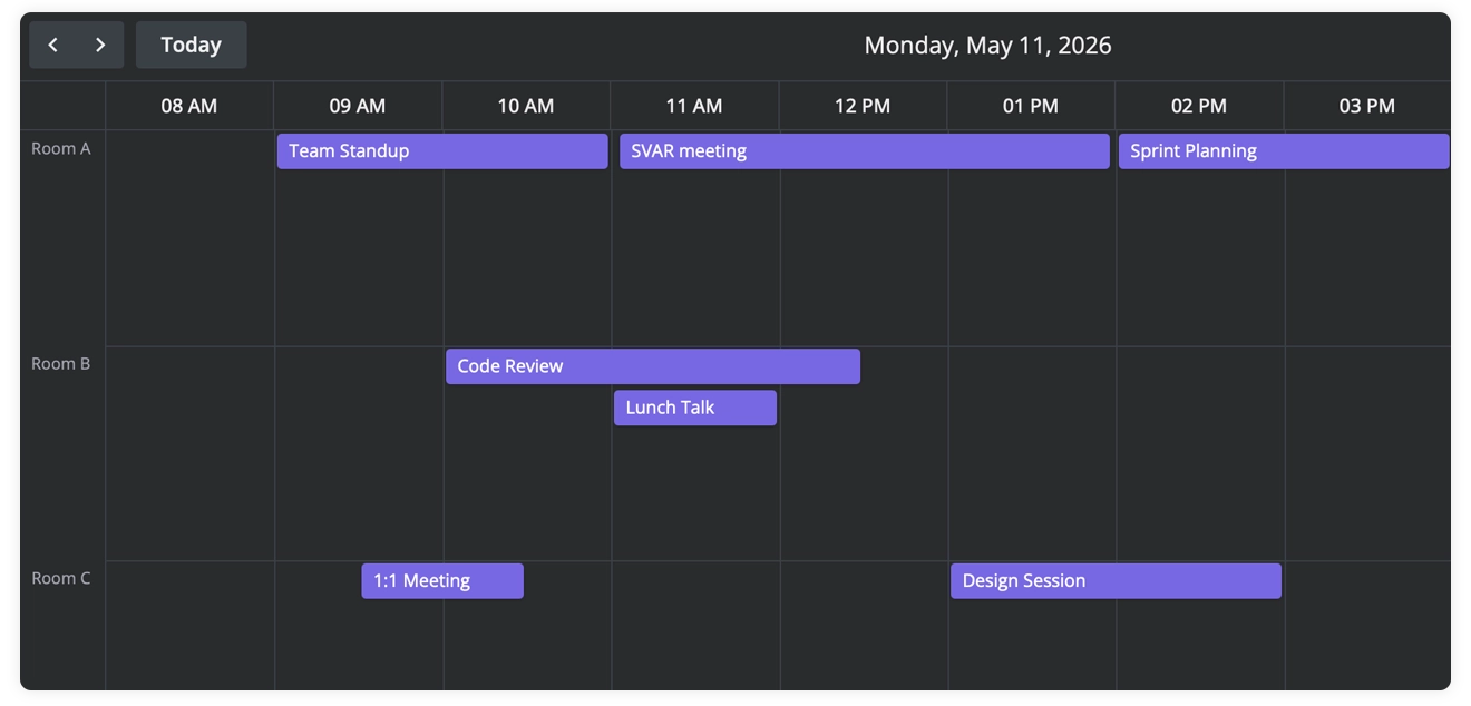 Timeline View in SVAR Calendar