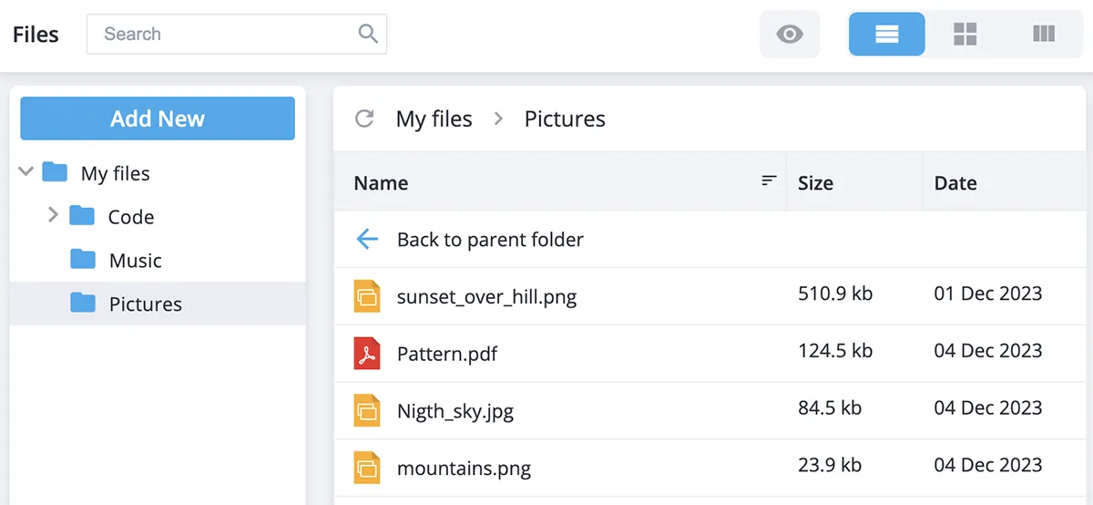 Svelte File Manager - Treeview