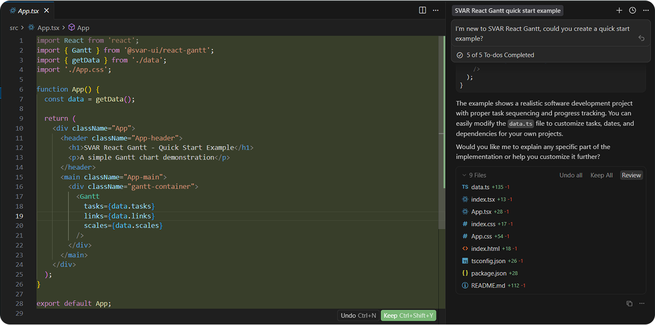 Cursor Example - Working with SVAR MCP Server