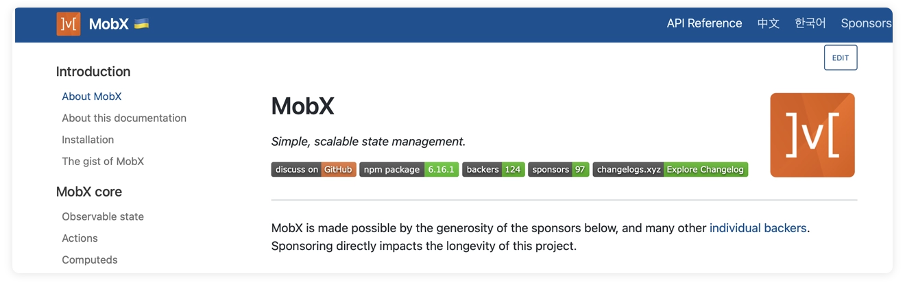 MobX website screenshot
