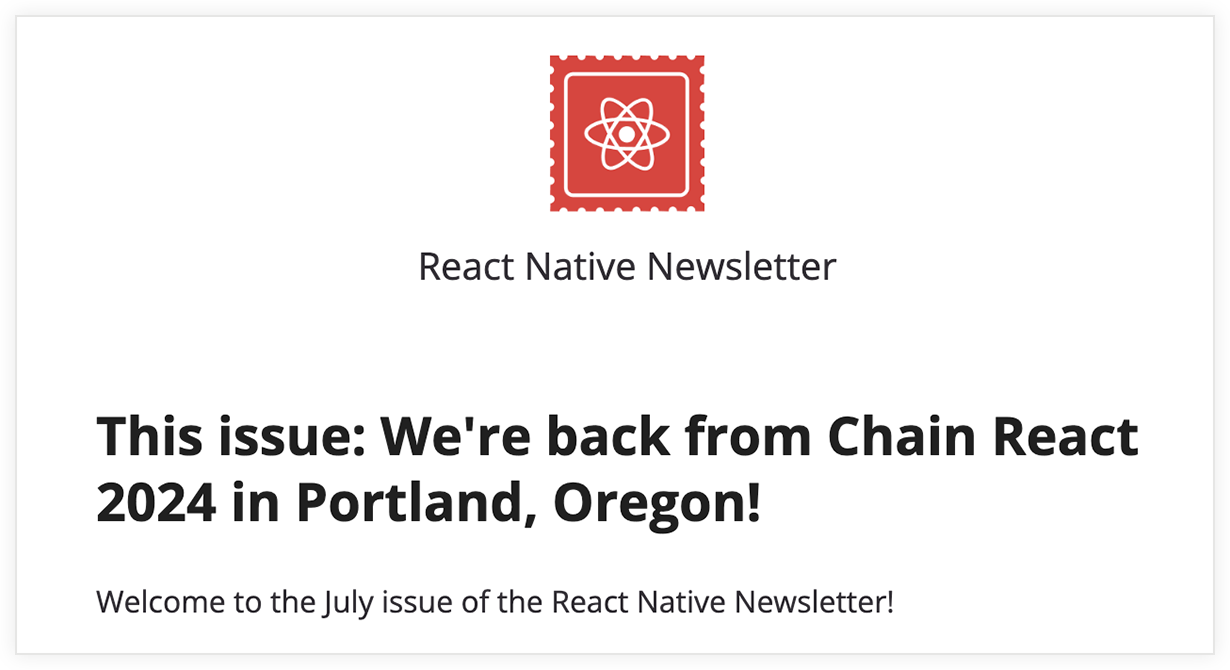 React Status newsletter