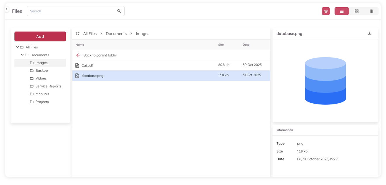 SVAR Svelte File Manager in fter - File Preview