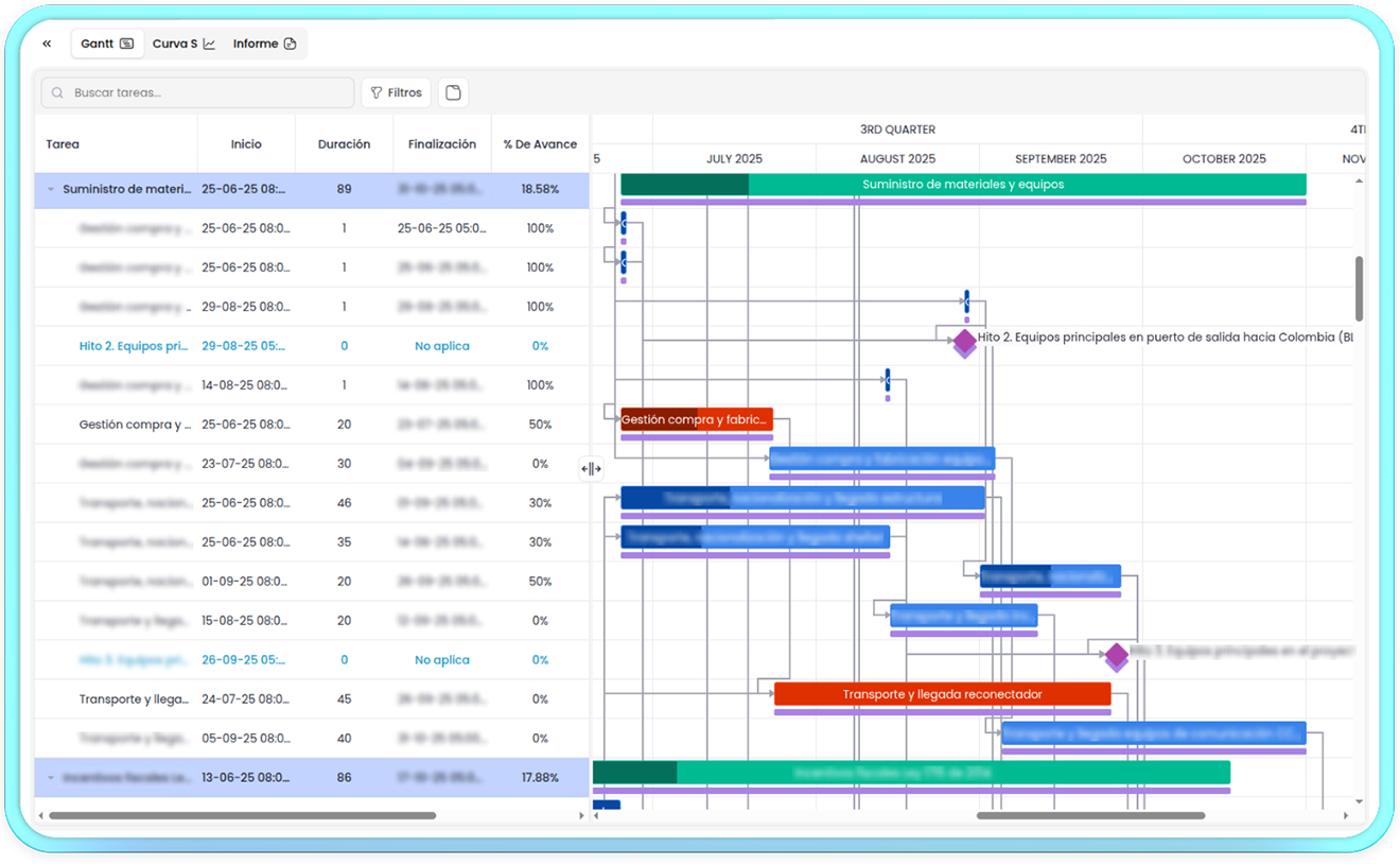 SVAR React Gantt in Solenium App - UI