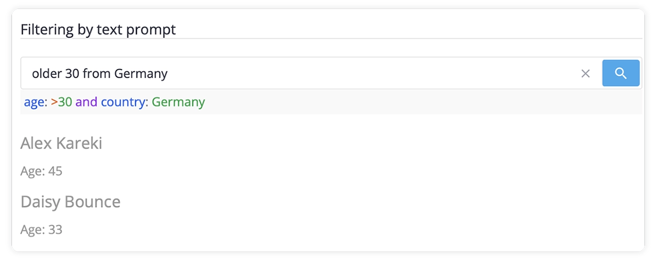 SVAR Vue Filter - Natural Language Filtering