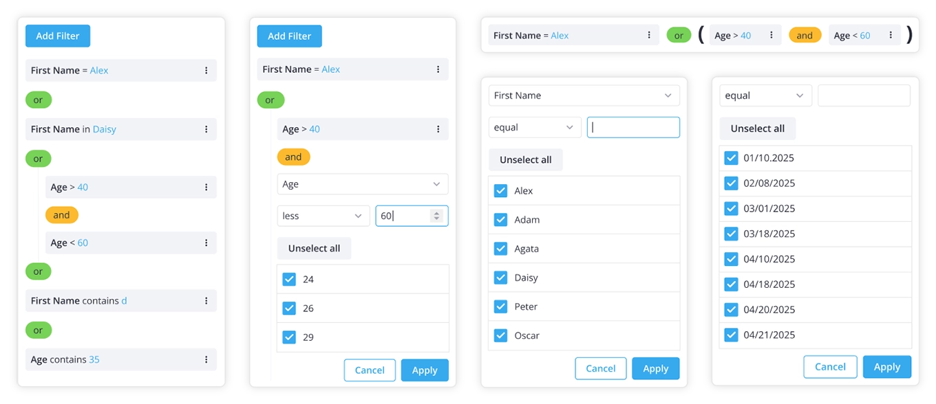 SVAR Svelte Filter - Query Builder