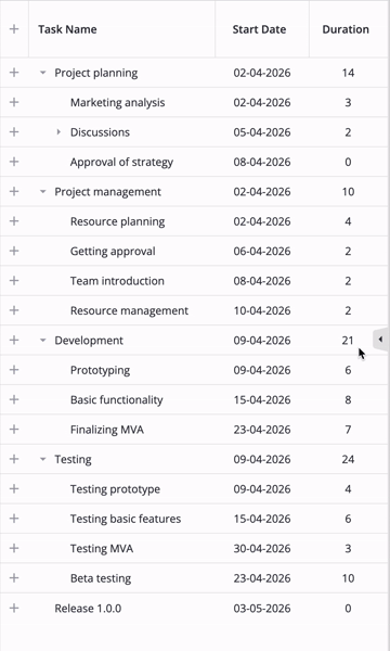 Svelte Gantt - Responsive Design
