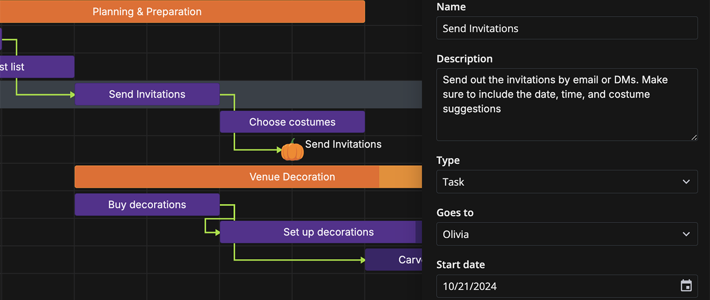 Svelte Gantt Chart - Task Editor