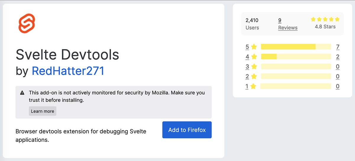 Svelte DevTools - Firefox Extension
