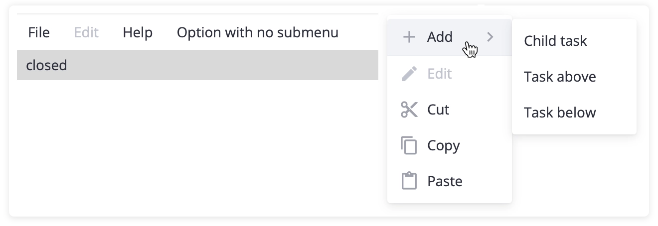 SVAR React Menu - Disabled Items