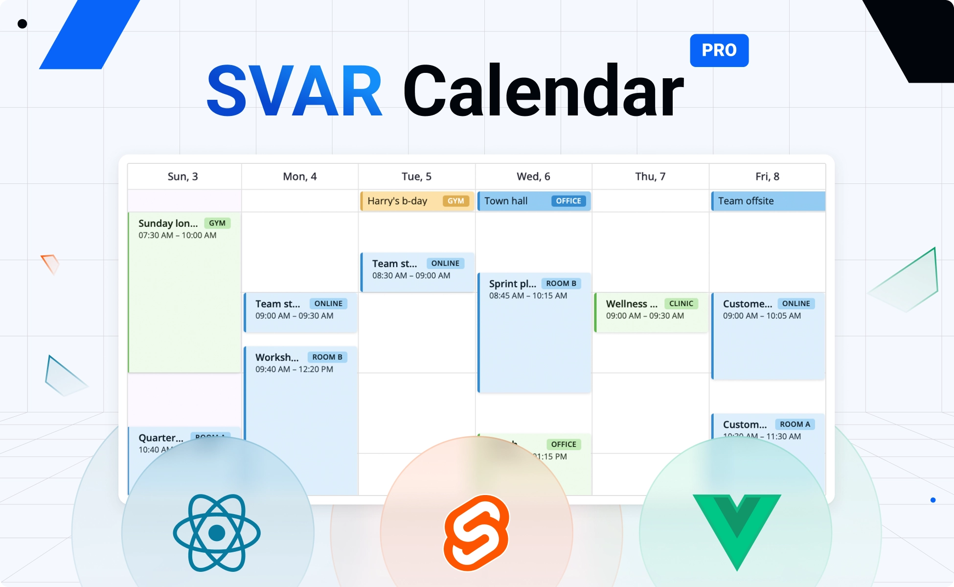 Event Calendar Component for React, Svelte & Vue is Here!