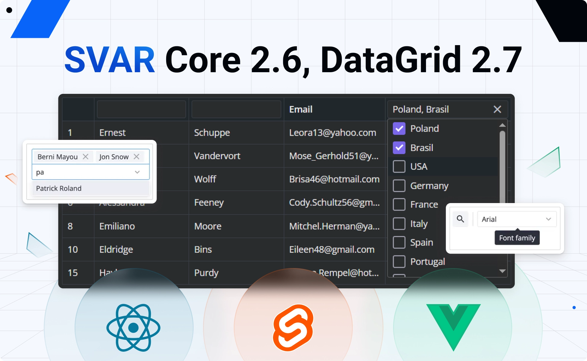 SVAR Core 2.6 & DataGrid 2.7: Better Styling, Tooltips, and Filtering