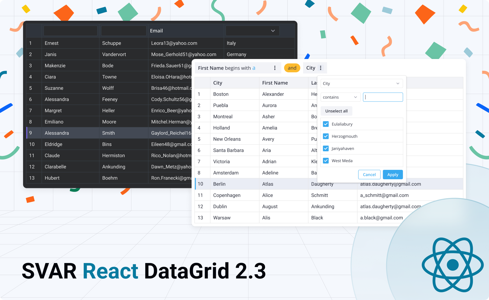 SVAR React DataGrid v2.3 - Power Up Your React Tables