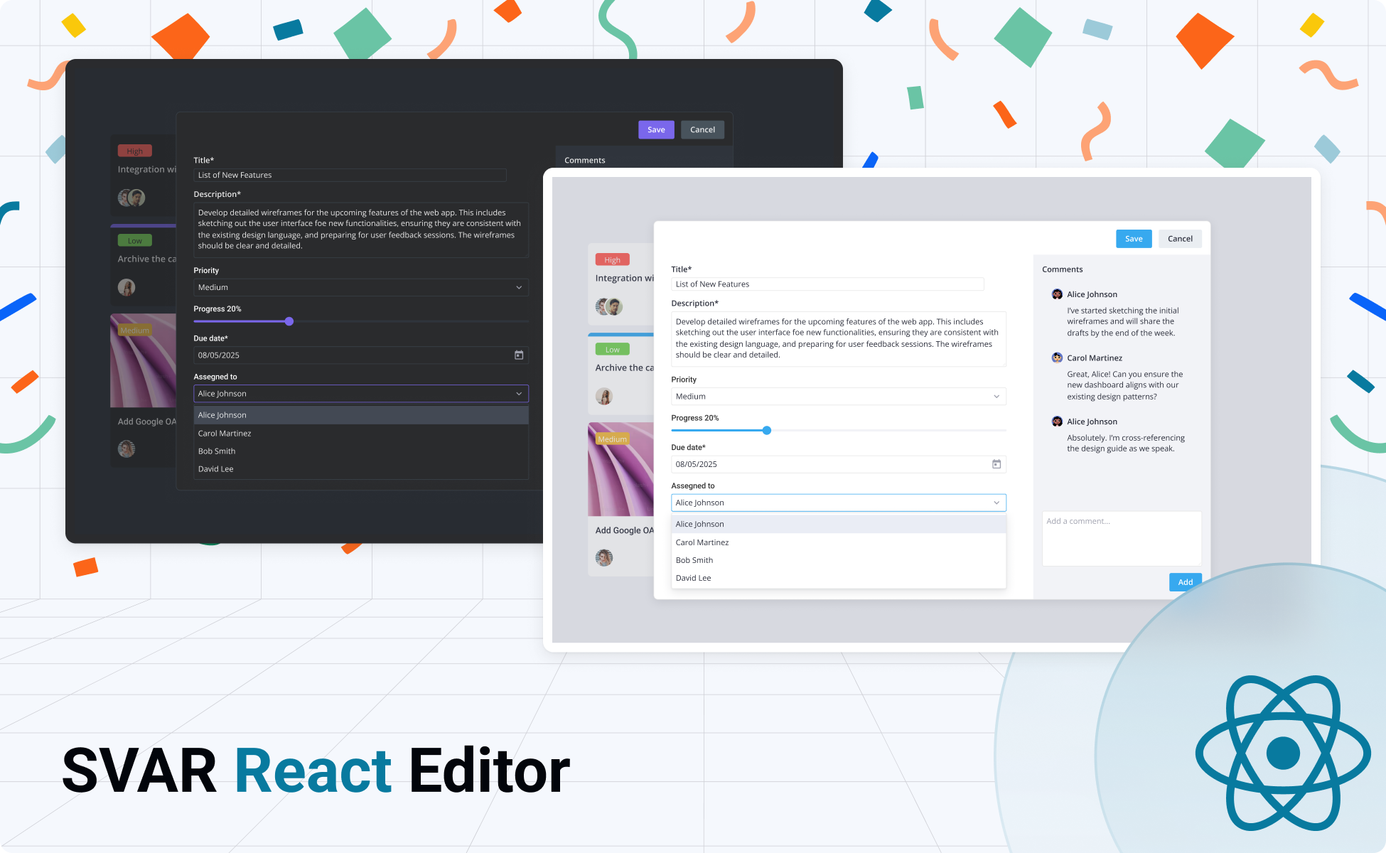 SVAR React Editor: Easy Way to Build Editing Forms in React