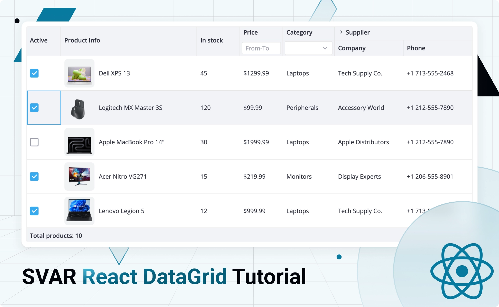 Creating an Interactive React Data Table with SVAR DataGrid