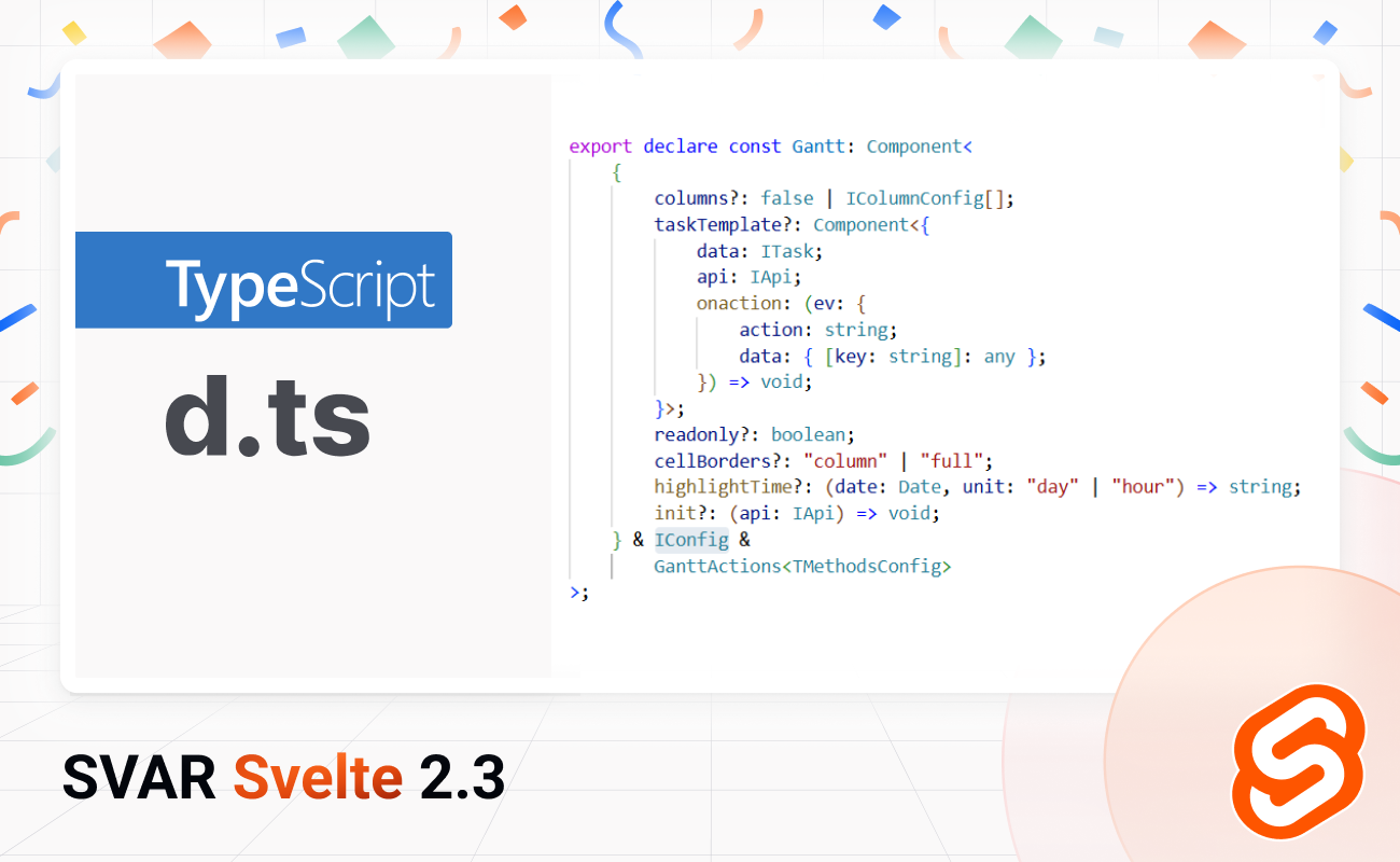 SVAR Svelte Components Now with TypeScript Support