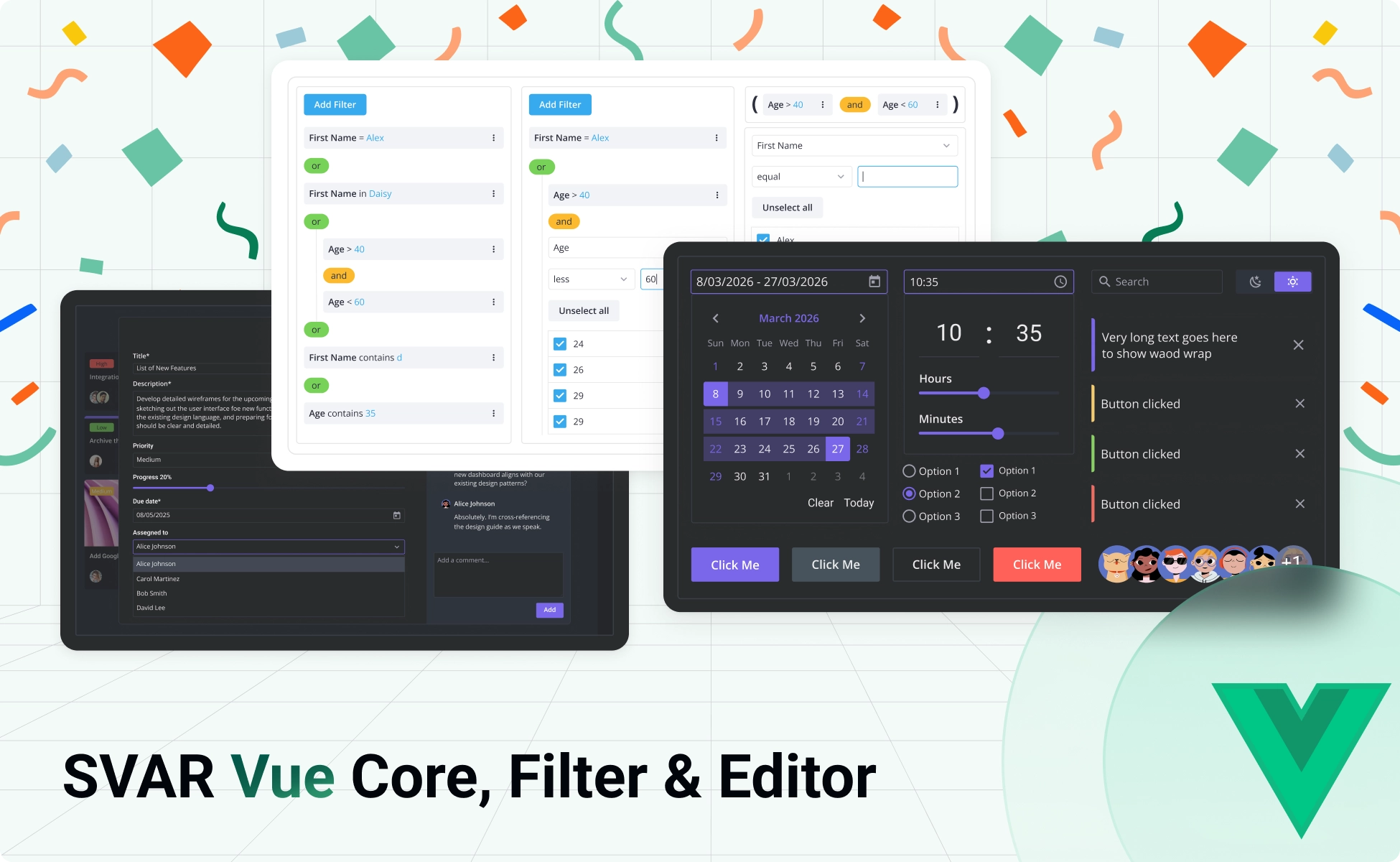 SVAR Vue is Here with Core, Editor & Filter Components!