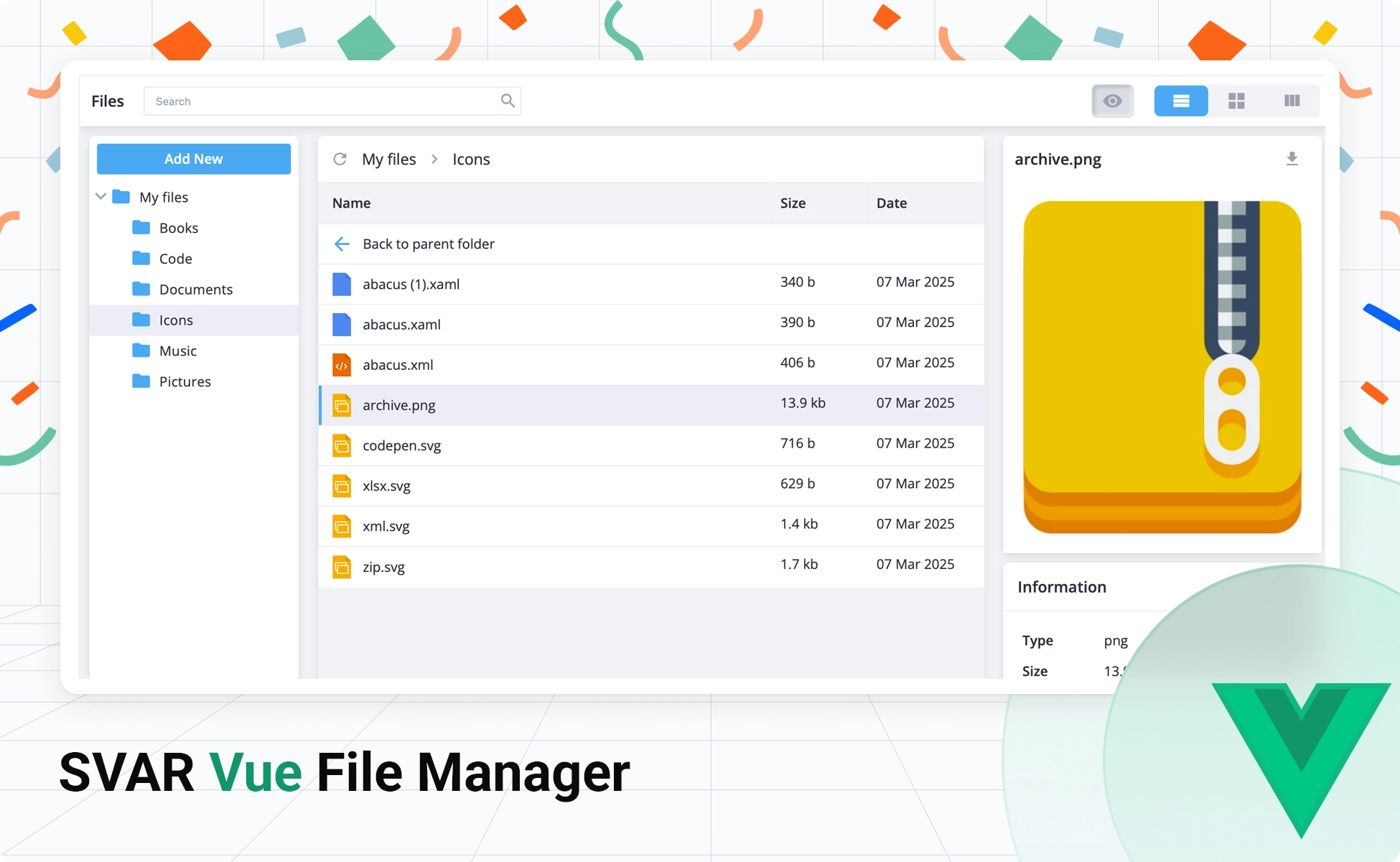New Vue File Manager Component for Vue 3 Applications